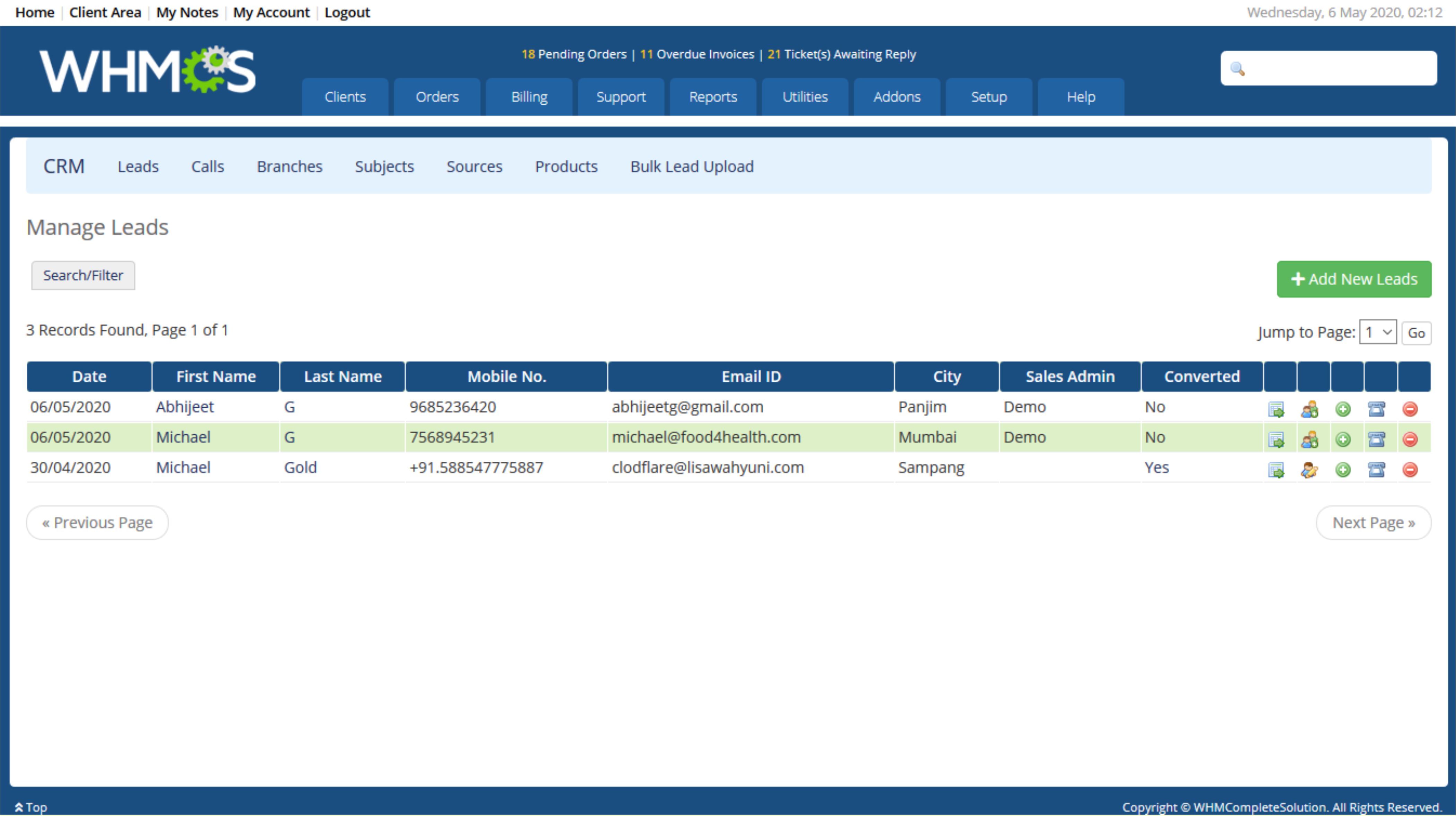 WHMCS CRM Simplest CRM for WHMCS WHMCSTECH